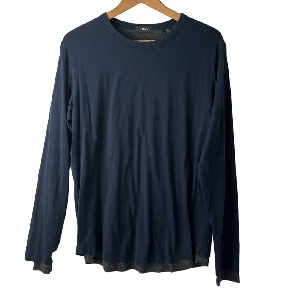 Theory Long Sleeve MENS lightweight Navy blue Sweater size M